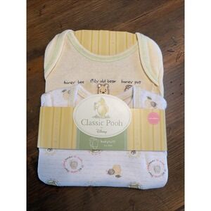 Winnie The Pooh Classic Pooh Baby Bodysuits Y2K Newborn (2) NEW SEALED Unisex